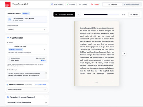 BookCoverZone Translation Hub Workspace View 1