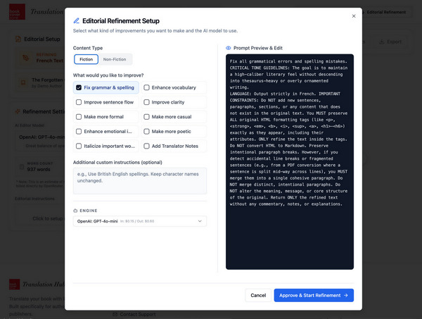 BookCoverZone Translation Hub Workspace View 2