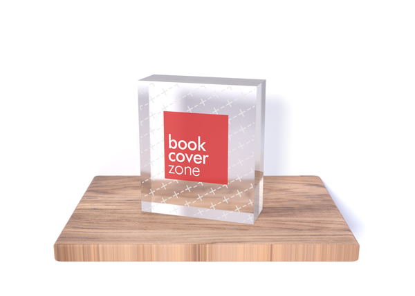 Acrylic Block Mockup Generator on Wooden Base