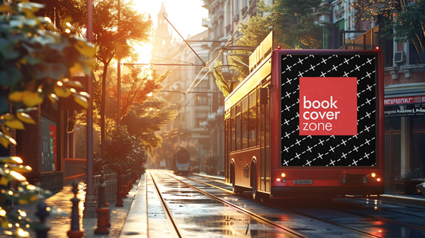 Ad Space Mockup on Red Trolley Bus