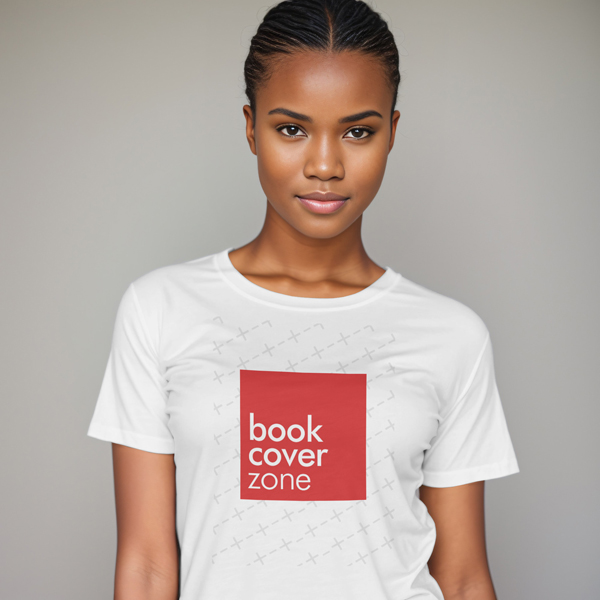 Black Teen Model in Round Collar T-Shirt Mockup