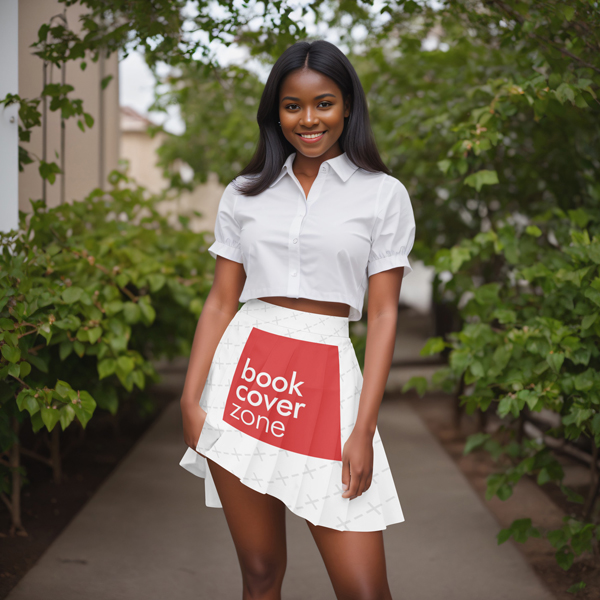 Black Teen Model with Mini Skirt Mockup