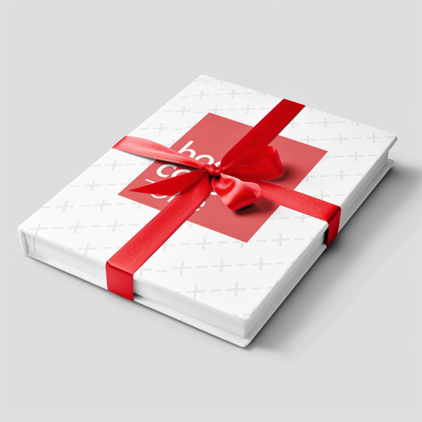 Book Cover Mockup with Red Ribbon