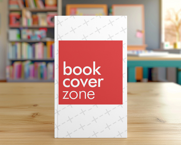 Book Cover Mockup on Wooden Desk