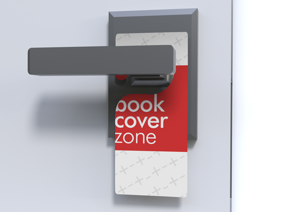 Door Hanger Mockup on Metal Door Handle