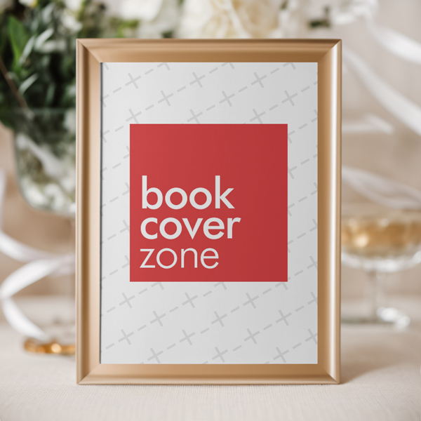 Golden Framed Wedding Food Menu Mockup