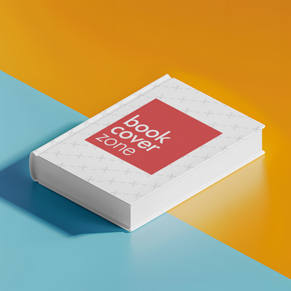 Hardcover Book Mockup in Duotone Background
