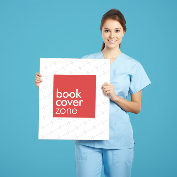 Large Poster Mockup Held by Nurse