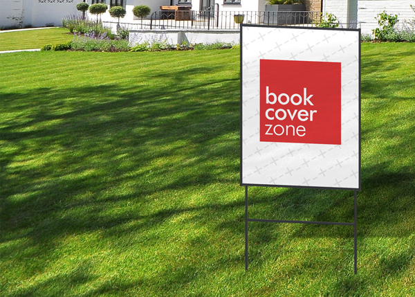 Large Yard Sign Mockup in Front of Big House
