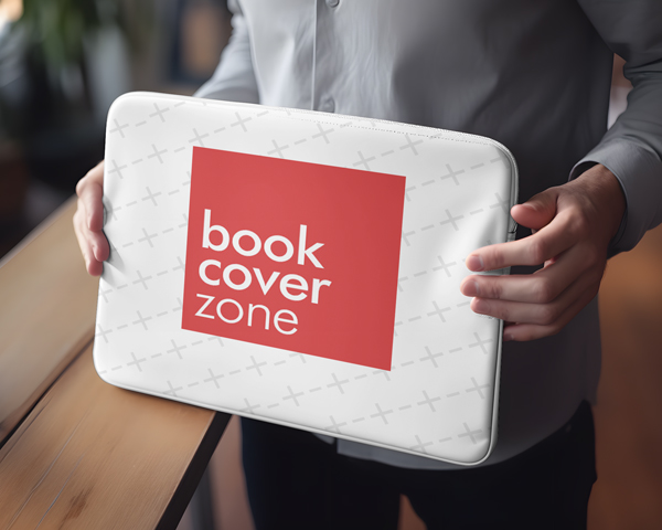 Man Holding Large Laptop Sleeve Mockup