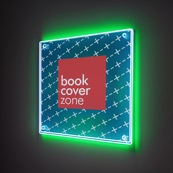 Office Glass Sign Mockup with Neon Lights