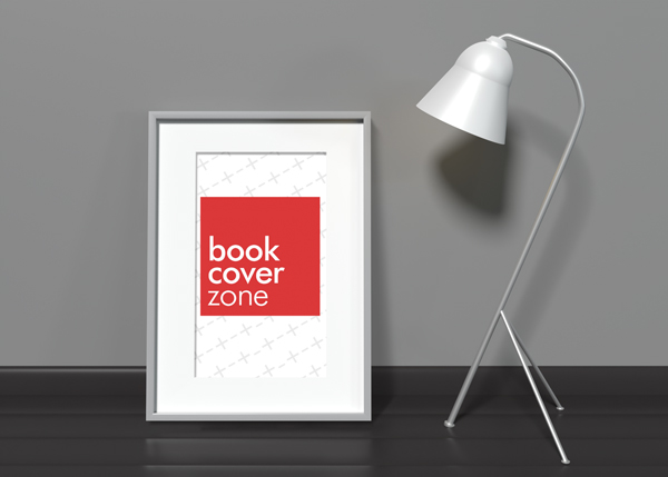 Picture Frame Mockup with Table Lamp