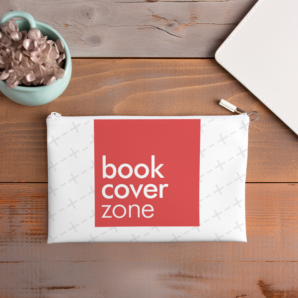 Pouch Mockup on Wooden Background