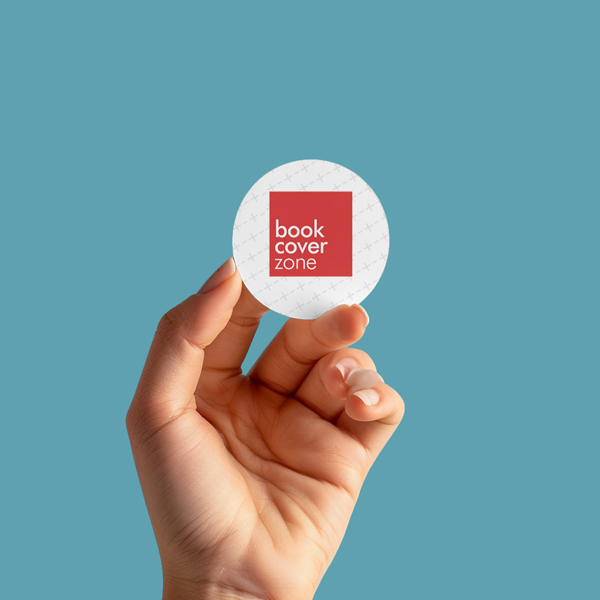 Round Sticker Mockup Held by a Person