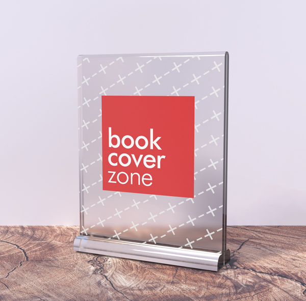 Transparent Acrylic Block Nameplate Mockup