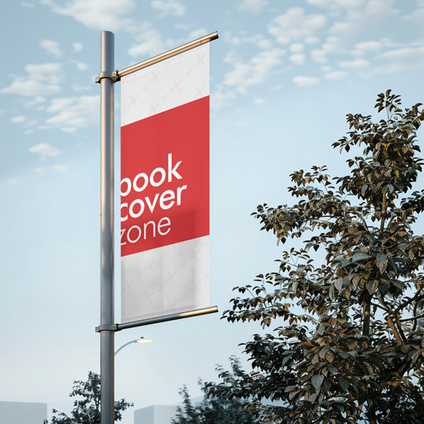 Vertical Pole Banner Mockup