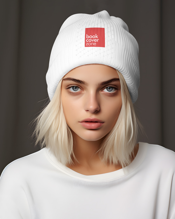 Woman Wearing Beanie Hat Mockup