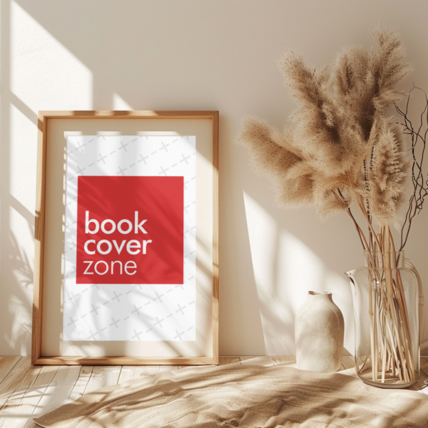 Wooden Frame Mockup with Beige Background