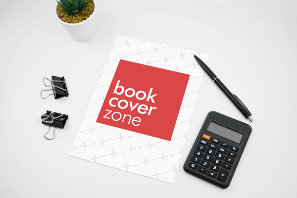 A5 Paper Mockup with Calculator and Pen