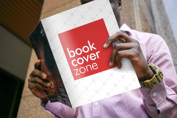 Black Man Reading Magazine Cover Mockup Generator