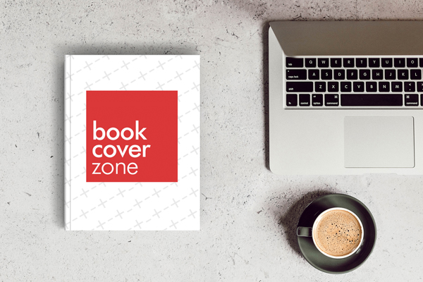 Book Mockup with MacBook and Coffee Mug