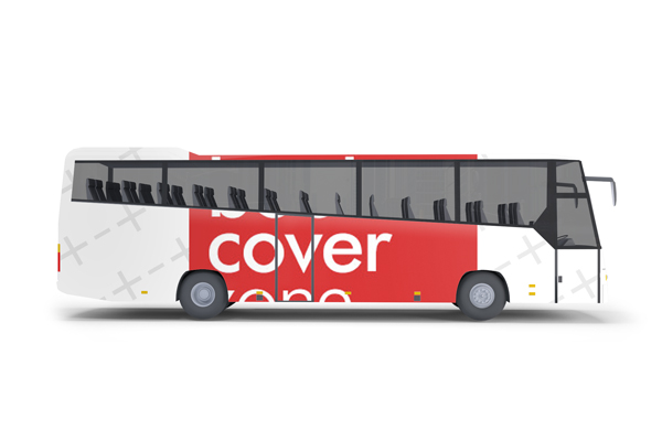 Branded Bus Side View Mockup
