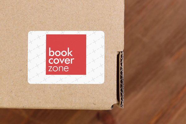 3D Cardboard Box Sticker Label Mockup