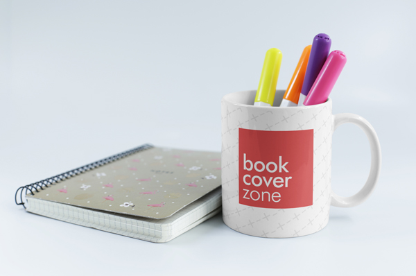 Ceramic Coffee Mug with Color Pens - Online 3D Mockup