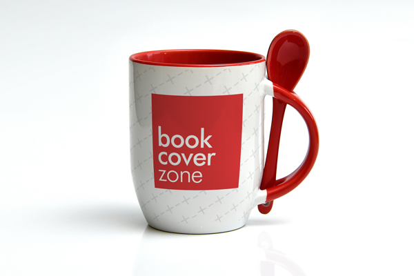 Ceramic Coffee Mug with Spoon - 3D Mockup