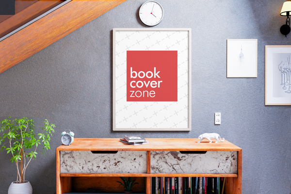 Close-Up Portrait Canvas Mockup in Living Room