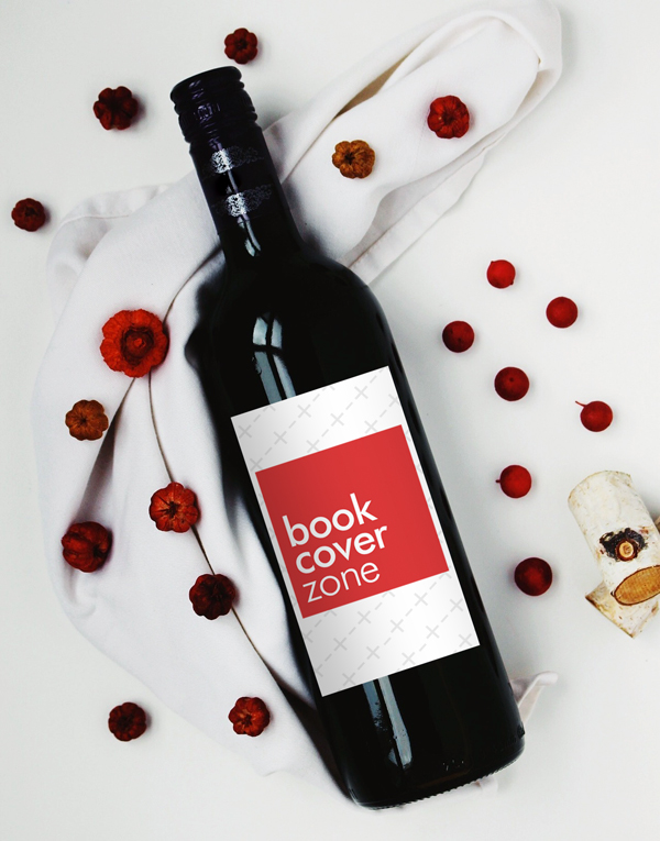 Close-Up Wine Bottle Label Mockup
