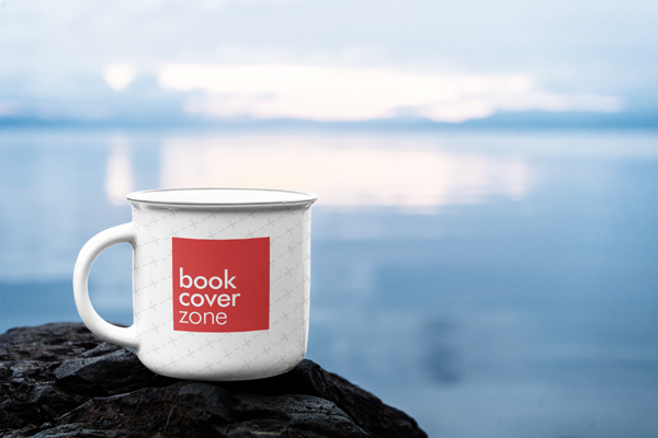 Enamel Mug Mockup with Sunset Background
