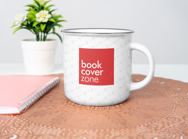 Enamel Mug with Cute Flowers Mockup