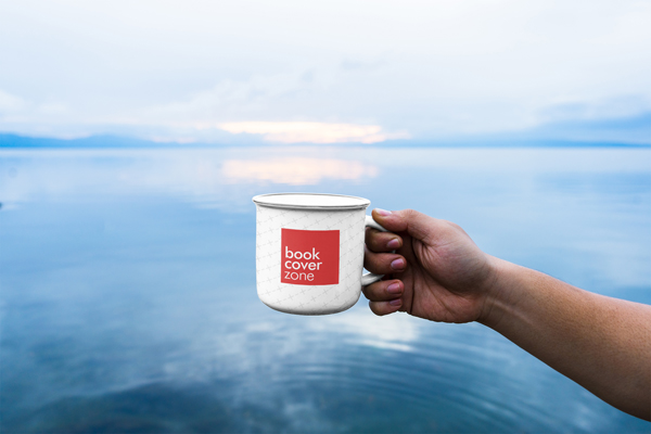 Enamel Mug Mockup with Scenic Lake Background