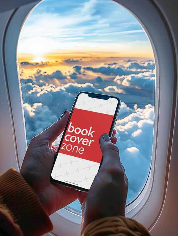 iPhone Screen Mockup with Airplane Window Background