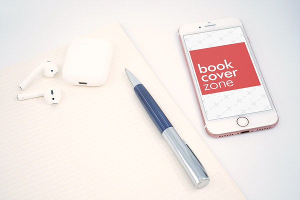 iPhone and AirPods Mockup with Pen and Notebook