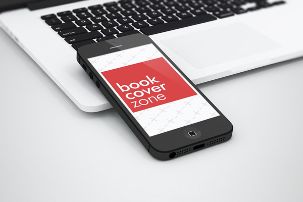 iPhone on MacBook 3D Mockup