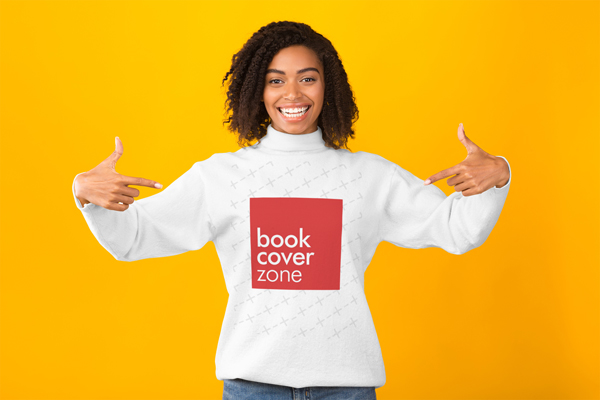 Laughing Young Woman in T-Shirt Mockup