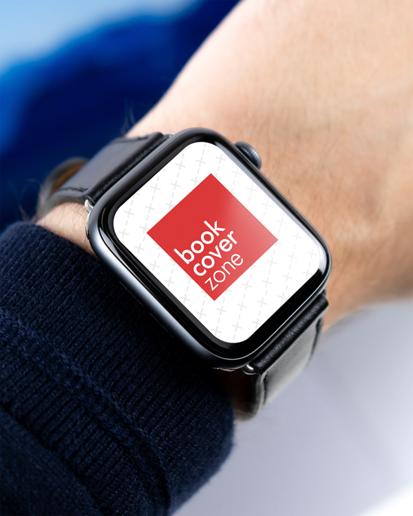 Mockup of a Man Wearing an Apple Smartwatch
