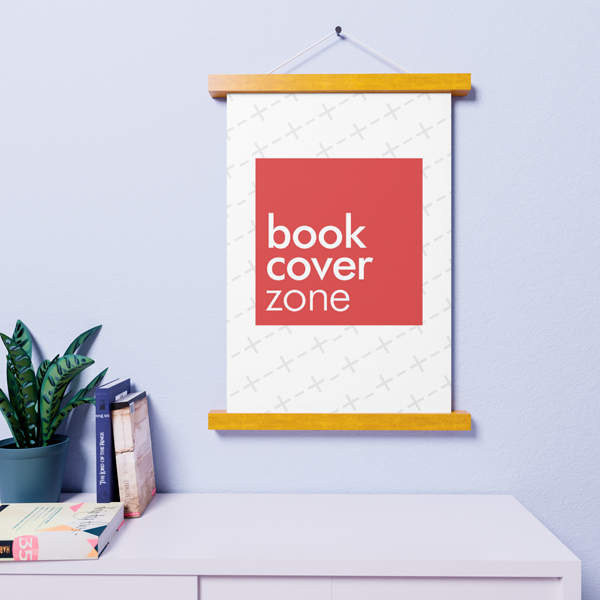 Canvas Mockup Above White Desk