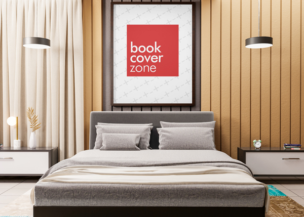 Portrait Canvas Mockup in Hotel Room