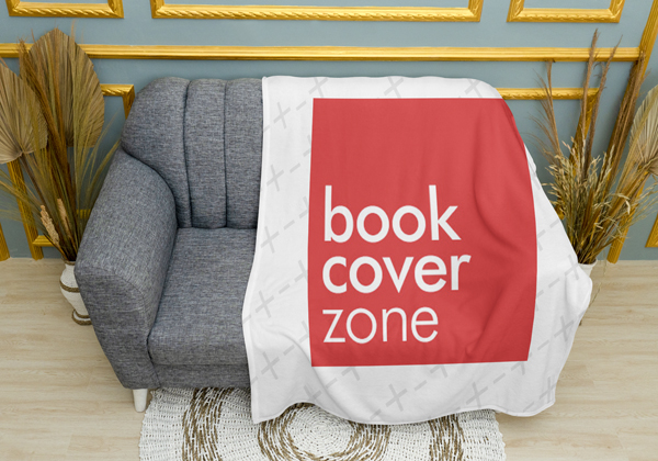 Mockup of a Sofa with Blanket