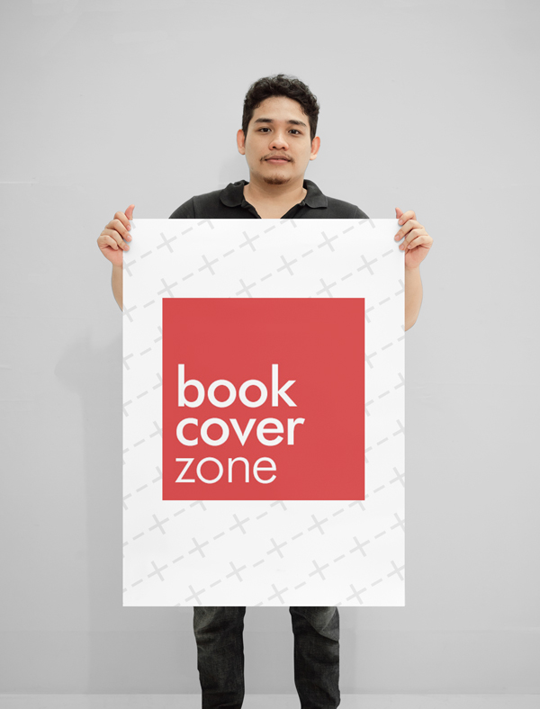 A1 Paper Mockup Held by Asian Man