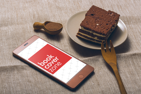 Mockup of Black Android Smartphone with Cake