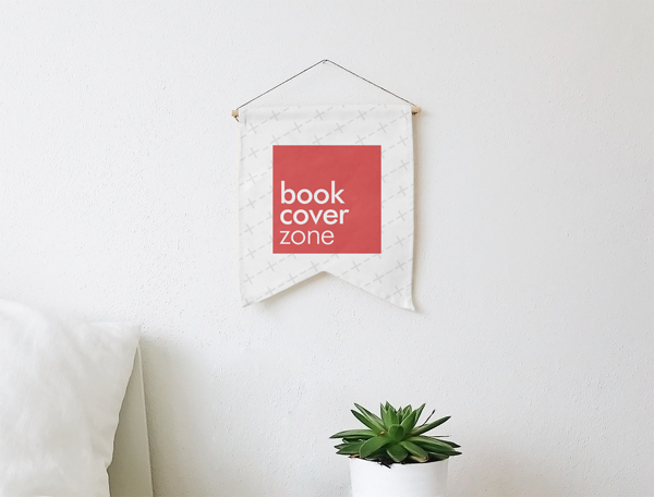 Mockup of Small Flag Hanging on Home Wall