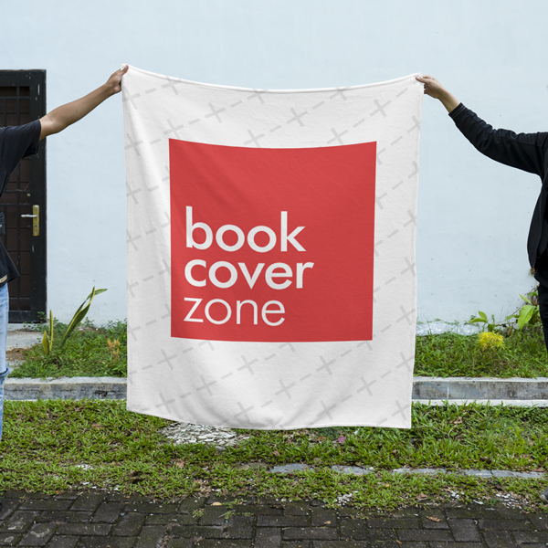 Mockup of Two People Holding a Blanket