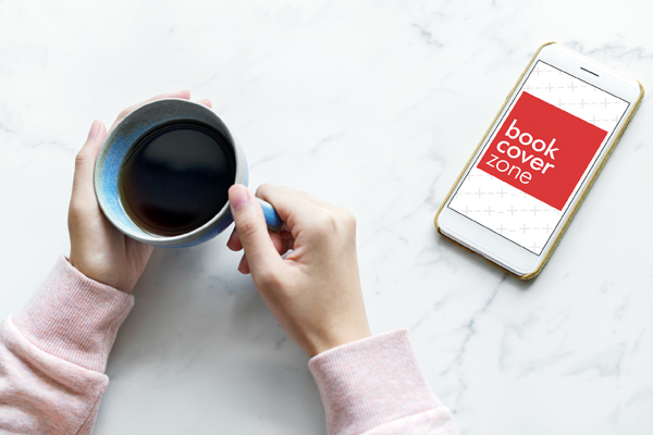Mockup of Woman Enjoying Coffee with iPhone