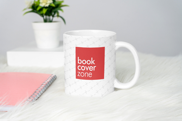 Floral Mug Mockup on White Fur