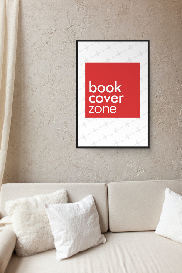 Picture Frame Mockup Over Sofa