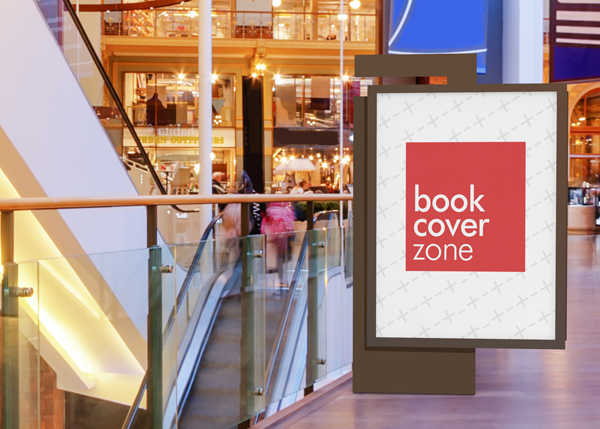 Plastic Billboard Mockup Near Escalator